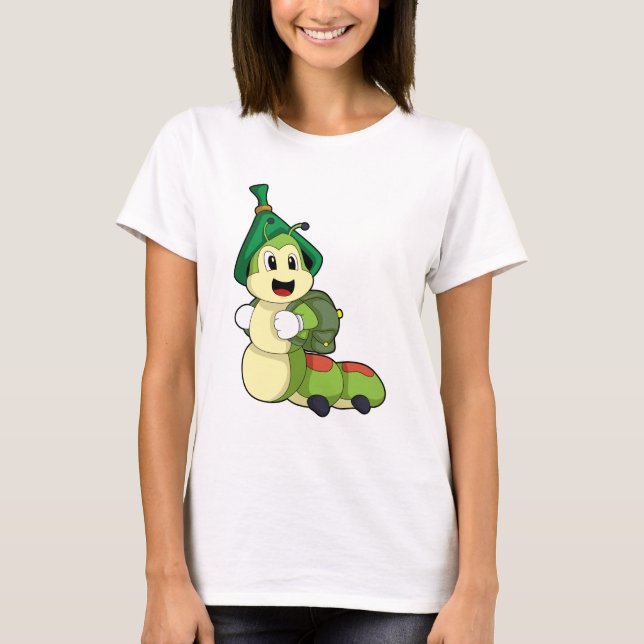 T-shirt Caterpillar en tant qu'étudiant avec sac à dos (Devant)