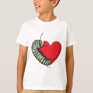 T-shirt Caterpillar love heart