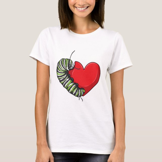T-shirt Caterpillar love heart (Devant)