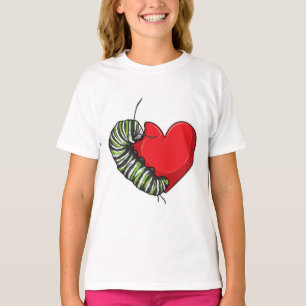 T-shirt Caterpillar love heart
