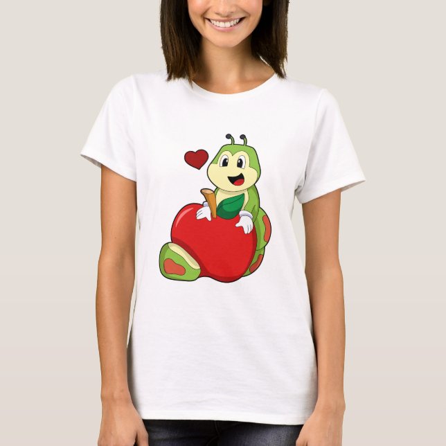 T-shirt Caterpillar with Apple (Devant)