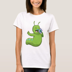T-shirt Caterpillar with Flower