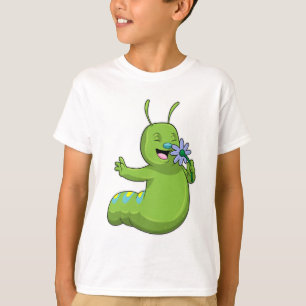 T-shirt Caterpillar with Flower
