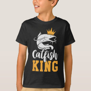T-shirt Catfish King Design Funny Catfish Fishing Cadeau