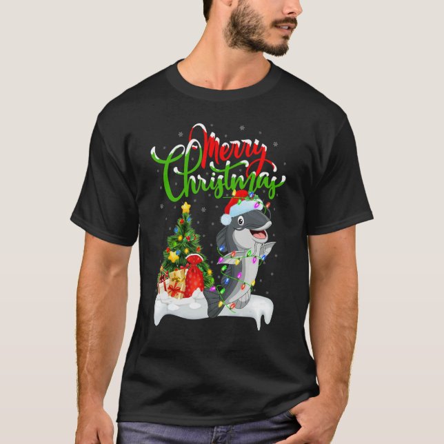 T-shirt Catfish   Xmas Decorations Santa Catfish Christmas (Devant)