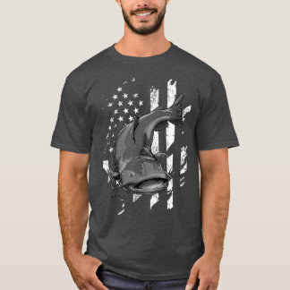 T-shirt Catfishing American Flag Catfish Angler