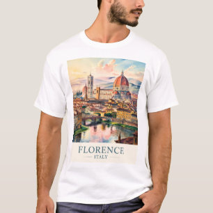 T-shirt Cathédrale du Duomo de Florence Aquarelle Voyage I
