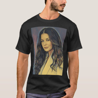 T-shirt Catherine Zeta Jones portrait vintage