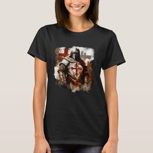 T-shirt Catholic Templar Knights Medieval (Devant)
