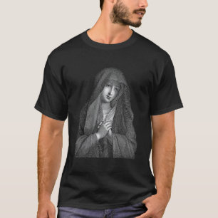 T-shirt catholique dessin au trait portrait de la