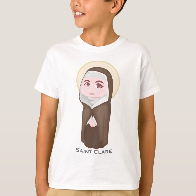T-shirt Catholique mignon de Clare de saint (Devant)