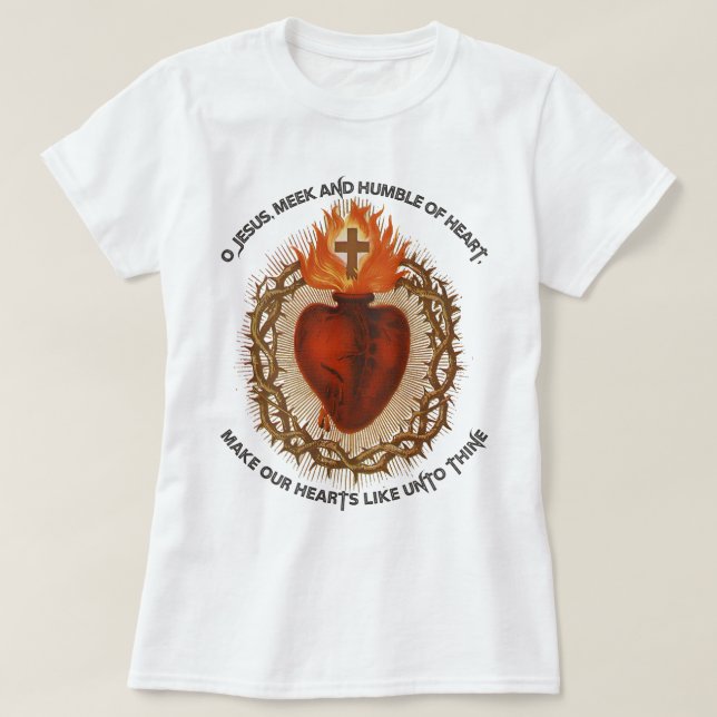 T-shirt Catholique Traditionnelle Le plus Sacré Coeur de J (Design devant)