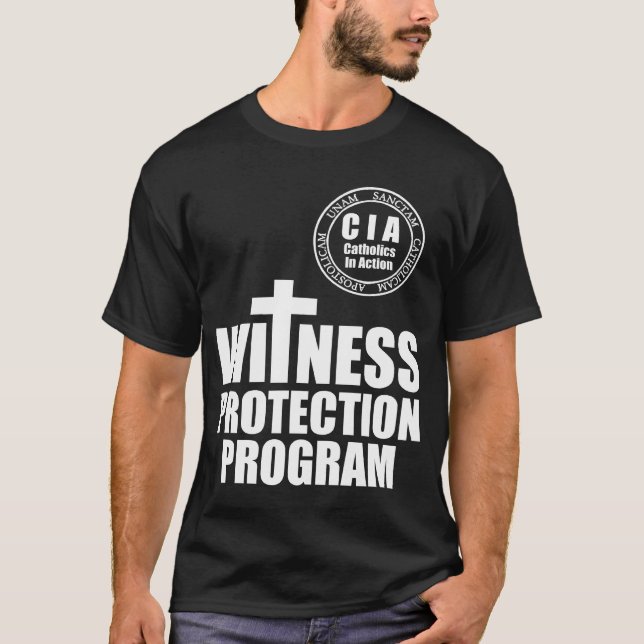 T-shirt Catholiques de CIA dans l'action avec le joint (Devant)