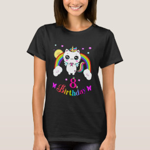 T-shirt Caticorn 8 ans Anniversaire de la pluie de chats U