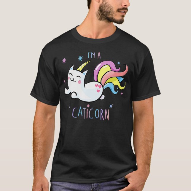 T-shirt Caticorn Meowgical Rainbow  Cat Kittycorn (Devant)