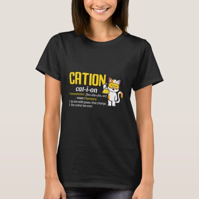 T-shirt Cation Cat I Ion Pronononciation Science Garçons F (Devant)