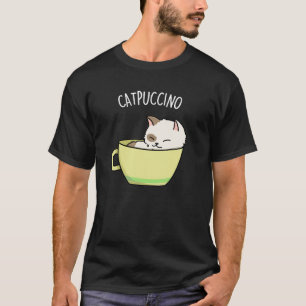 T-shirt Catpuccino Funny Kitty Chat En Pun De Coupe
