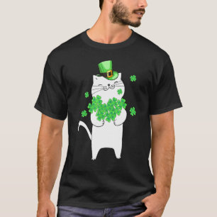 T-shirt Catricks Day Chat Shamrock Jour de la Saint Patric