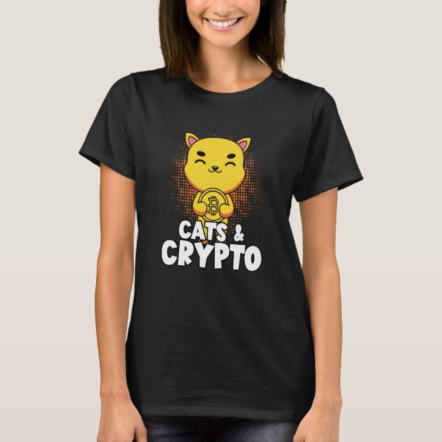T-shirt Cats And Crypto Cryptocurrency Blockchain Trader F (Devant)