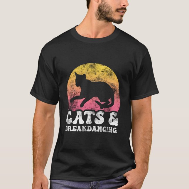 T-shirt Cats Breakdancing Hobby (Devant)