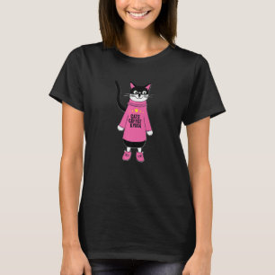 T-shirt Cats Café et Yoga Cute Cat pour femmes filles