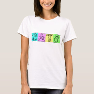 T-shirt CATS colorés dans la police de chat