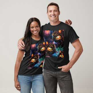 T-shirt Cats Fireworks