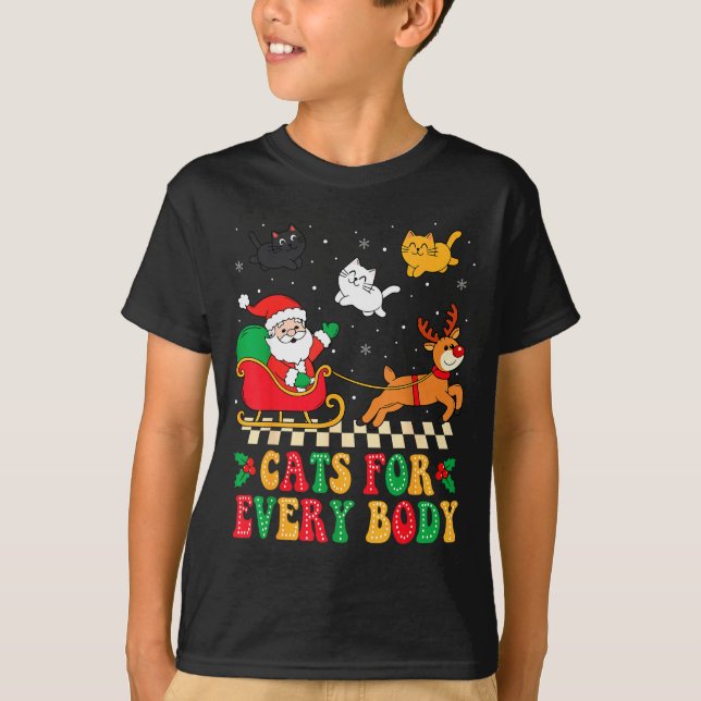 T-shirt Cats For Everybody Christmas Cat Funny Xmas Women  (Devant)