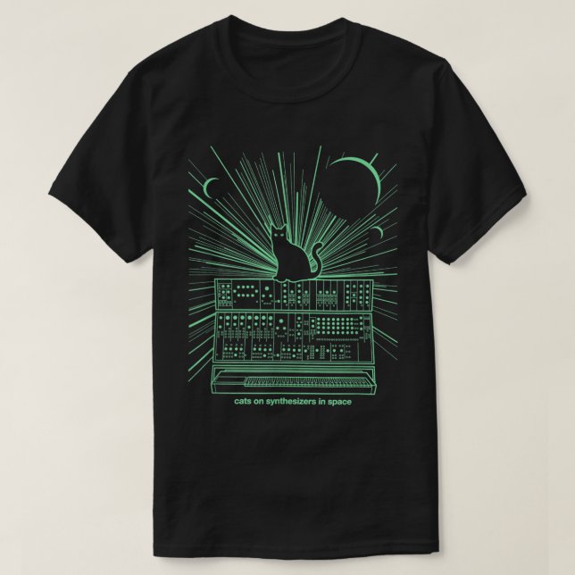 T-shirt Cats On Synthesizers In Space  (Design devant)