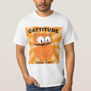 T-shirt CATTITUDE Señor Gato ™ Chat de bande dessinée avec