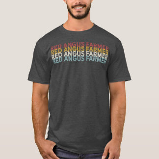 T-shirt Cattle  Vintage Cow Red Angus Farmer 