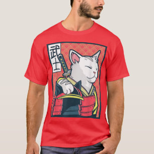 T-shirt Catzilla Ancien Chat Japonais Art Vintage Ninja