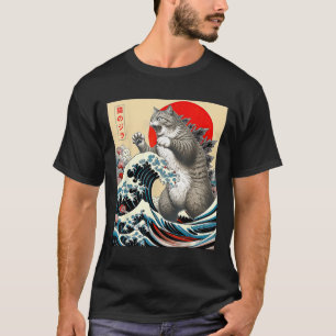 T-shirt Catzilla Cat Art japonais