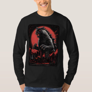 T-shirt Catzilla Chat Japonais Art Funny Chat chemises pou