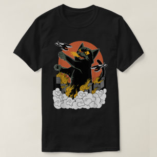 T-shirt Catzilla Chat Japonais de Feu Kaiju Art