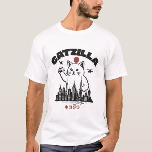T-shirt Catzilla - Drôle Chat Godzilla Parodie