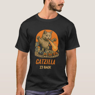 T-shirt Catzilla est de retour - Monster-Cat Parodie