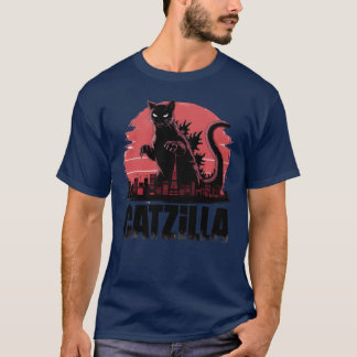 T-shirt Catzilla Fierce Feline Monster rétro