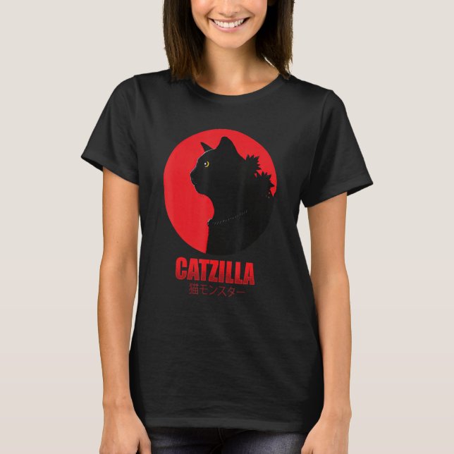 T-shirt Catzilla Funny Cat Shirt, Funny Cat (Devant)