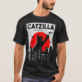 T-shirt Catzilla Funny Cat Shirt, Funny Cat T-shirt, Cat L