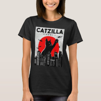 T-shirt Catzilla Funny Cat Shirt, Funny Cat T-shirt, Cat L