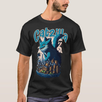 T-shirt Catzilla Unleashed Funny toonStyle Feline