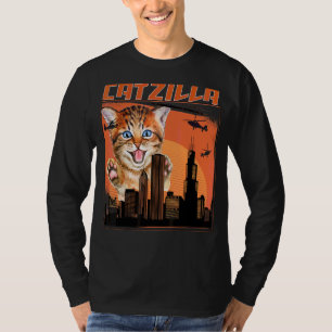 T-shirt Catzilla vintage Cute Kitten Toujours Faim Chat