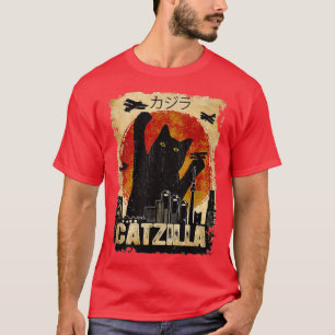 T-shirt Catzilla vintage Funny Kitten et Cat 