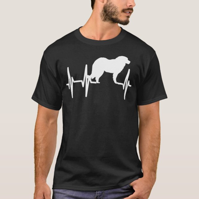 T-shirt Caucase Berger Heartbeat Chien Maman Papa Animal (Devant)