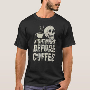 T-shirt Cauchemar avant café Squelette & Mug Halloween C