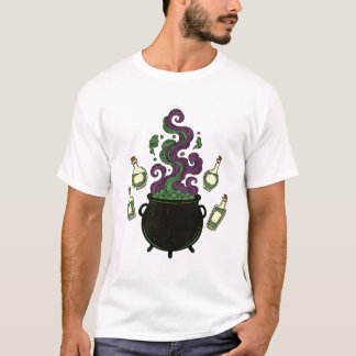 T-shirt Cauldron de potion de la sorcière d'Halloween vint