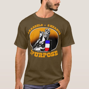 T-shirt Caution de course de baril entre cheval et cavalie