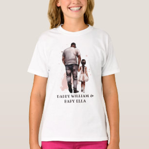 T-shirt Caution père et fille noire (8)