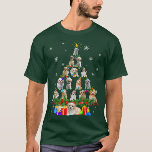 T-shirt Cavachon Christmas Tree Lights Funny Lover Dog Xma